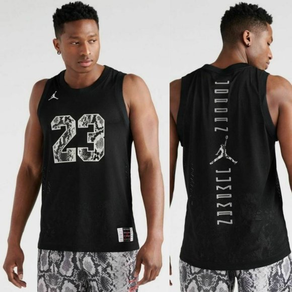 NikeBlack Jordan Legacy AJ 11 Snakeskin Jersey